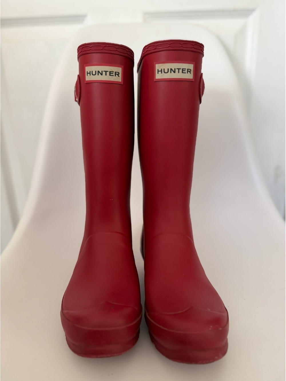 Unisex Kids Hunter red tall rain boots